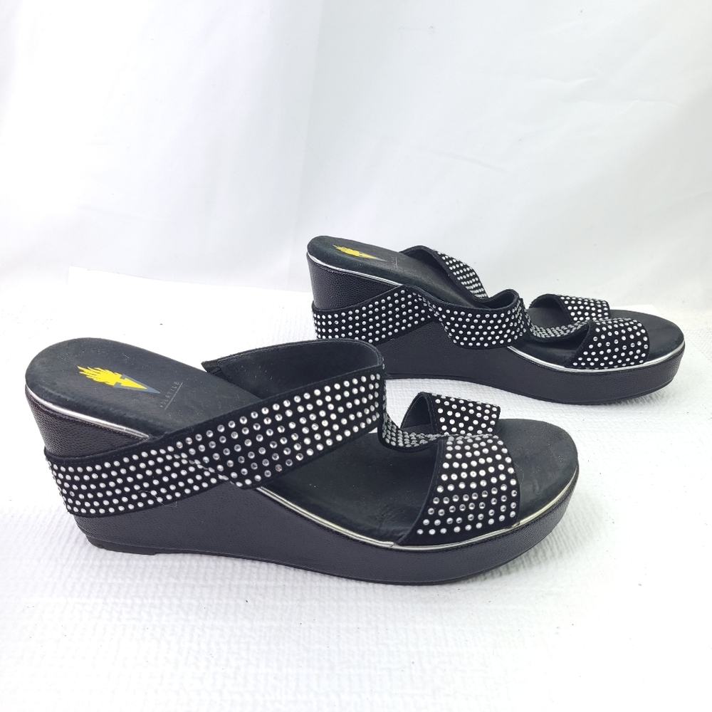 Volatile Platform Wedge Sandals Open Toe Slip On Jewels High Heels Shoes Size 10